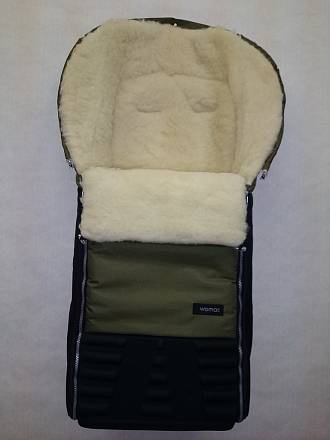 Спальный мешок в коляску №16 из серии Snowman, цвет – оливковый 